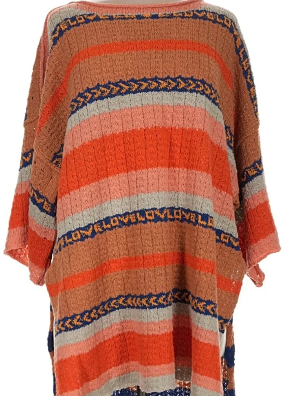 NWT Free People Hidden Love Striped Tunic Sweater Top Oversize Coast Boho M $148